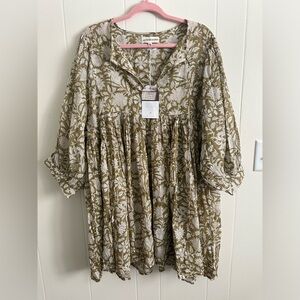 NEW Daughters of India Kyra mini dress in Olive - XL